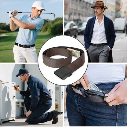 Travel Security Money Belt with Hidden Money Pocket - Cashsafe Anti-Theft Wallet Unisex Nickel free Nylon Belt