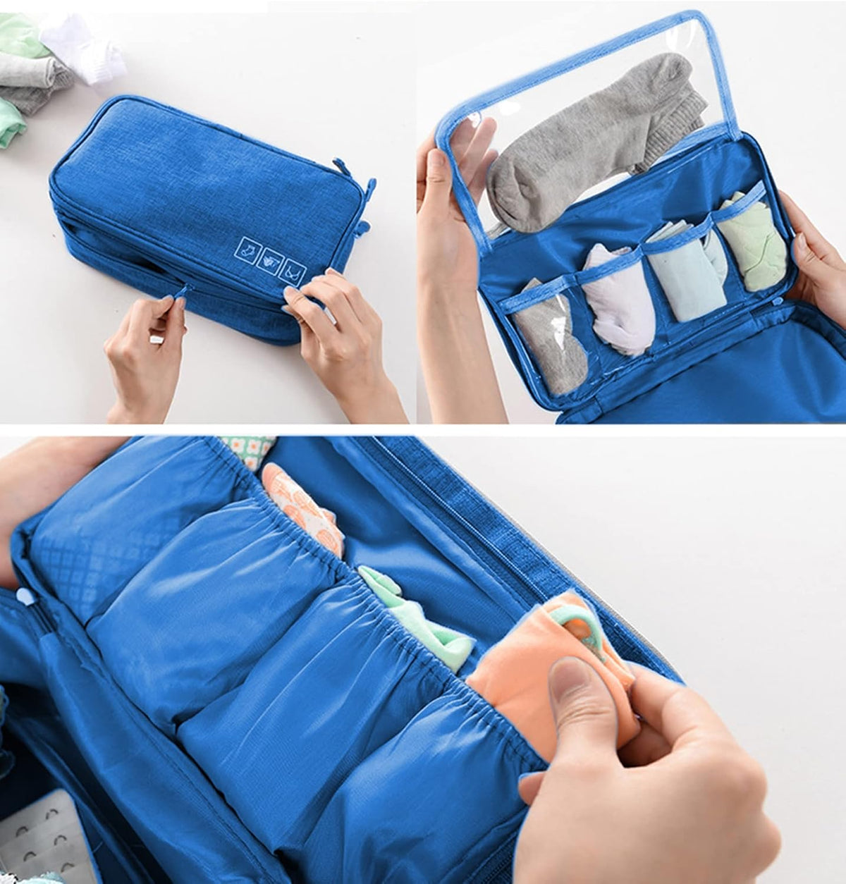 Portable Underwear Bra Storage Bag Waterproof Travel Organizers Multi-Layer Toiletry Packing Cube