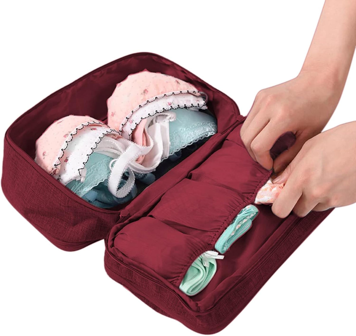 Portable Underwear Bra Storage Bag Waterproof Travel Organizers Multi-Layer Toiletry Packing Cube