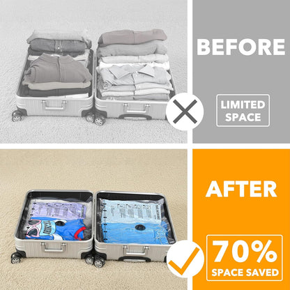Travel Vacuum Bags for Luggage with Electric Pump, 24 Pack Vacuum Seal Bags for Clothing Travel, Space Saver Compression Bag for Backpack and Suitcase