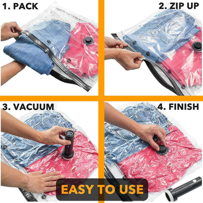 Travel Vacuum Bags for Luggage with Electric Pump, 24 Pack Vacuum Seal Bags for Clothing Travel, Space Saver Compression Bag for Backpack and Suitcase