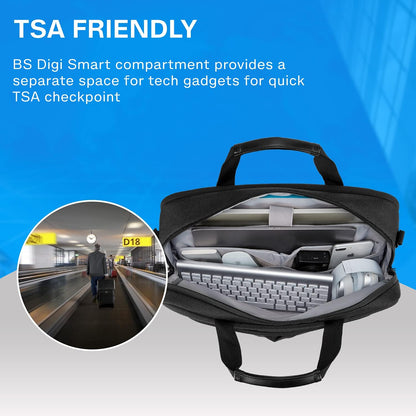 17.3 Inch Laptop Bag Expandable Computer Bag Briefcase, Black | Men Women Laptop Shoulder Bag,Work Bag Business Travel Office