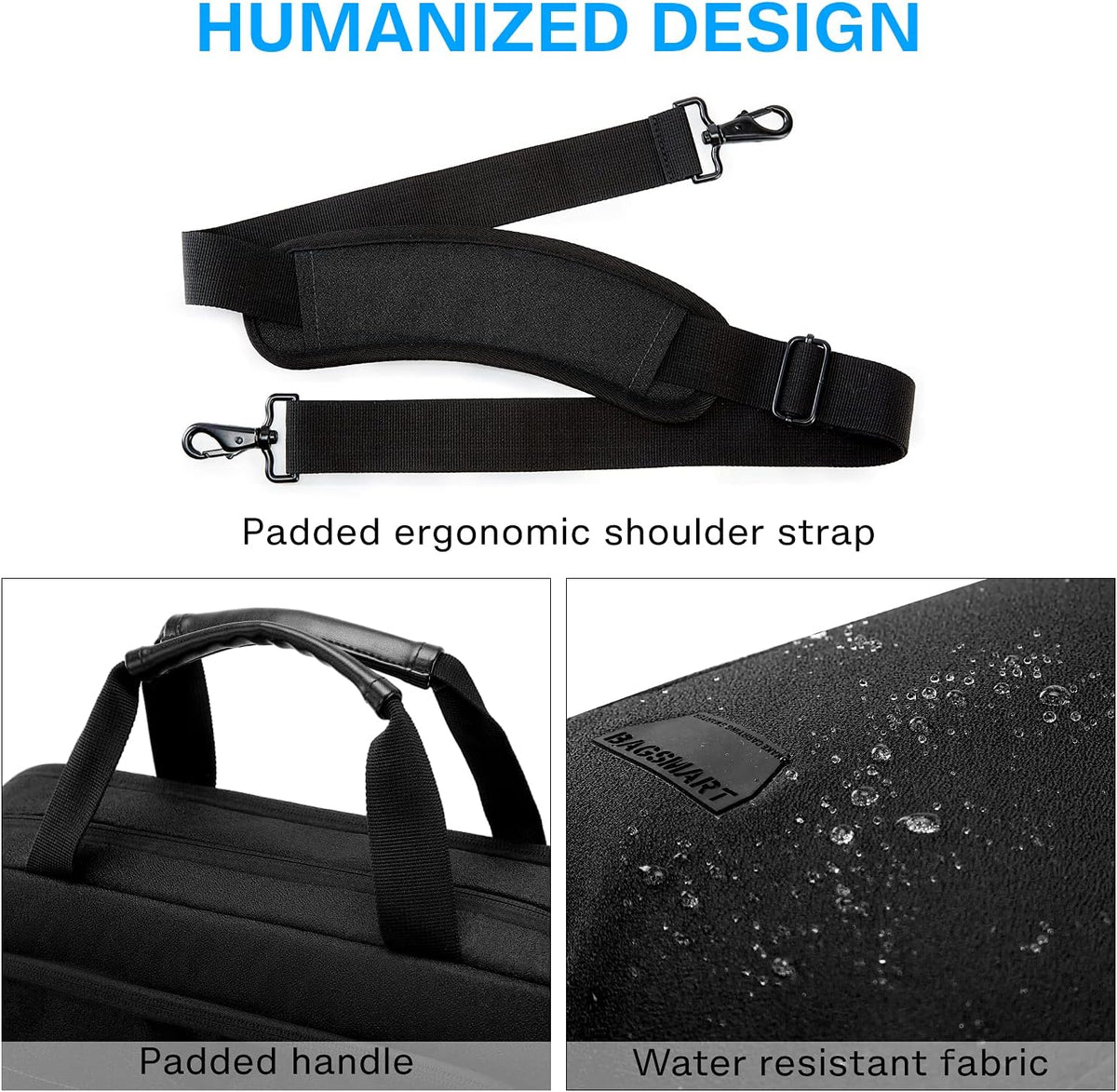 17.3 Inch Laptop Bag Expandable Computer Bag Briefcase, Black | Men Women Laptop Shoulder Bag,Work Bag Business Travel Office