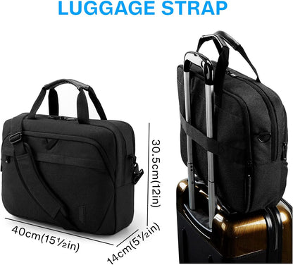 17.3 Inch Laptop Bag Expandable Computer Bag Briefcase, Black | Men Women Laptop Shoulder Bag,Work Bag Business Travel Office
