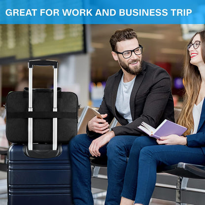 17.3 Inch Laptop Bag Expandable Computer Bag Briefcase, Black | Men Women Laptop Shoulder Bag,Work Bag Business Travel Office