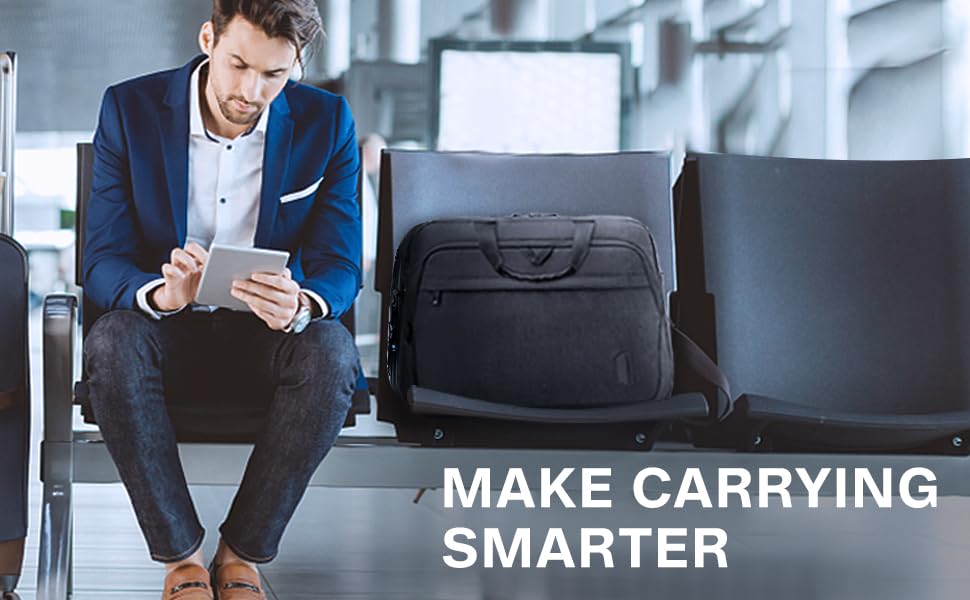 17.3 Inch Laptop Bag Expandable Computer Bag Briefcase, Black | Men Women Laptop Shoulder Bag,Work Bag Business Travel Office
