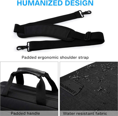 17.3 Inch Laptop Bag Expandable Computer Bag Briefcase, Black | Men Women Laptop Shoulder Bag,Work Bag Business Travel Office