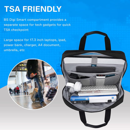 17.3 Inch Laptop Bag Expandable Computer Bag Briefcase, Black | Men Women Laptop Shoulder Bag,Work Bag Business Travel Office