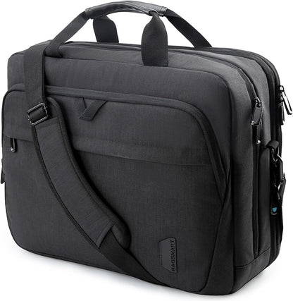 17.3 Inch Laptop Bag Expandable Computer Bag Briefcase, Black | Men Women Laptop Shoulder Bag,Work Bag Business Travel Office