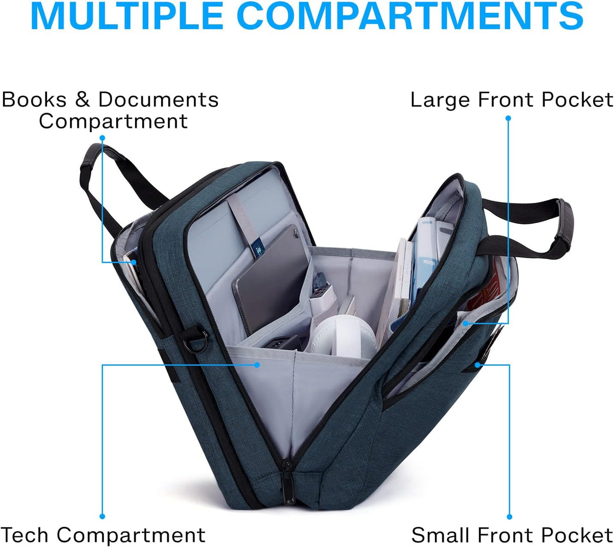 17.3 Inch Laptop Bag Expandable Computer Bag Briefcase, Black | Men Women Laptop Shoulder Bag,Work Bag Business Travel Office