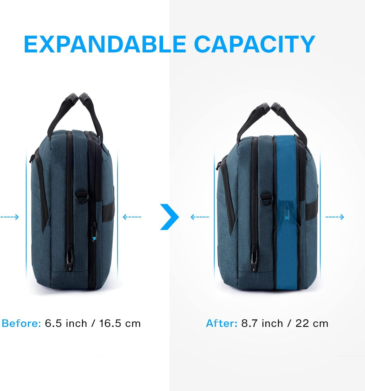 17.3 Inch Laptop Bag Expandable Computer Bag Briefcase, Black | Men Women Laptop Shoulder Bag,Work Bag Business Travel Office