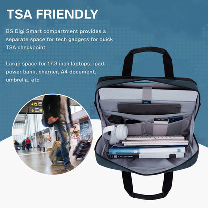 17.3 Inch Laptop Bag Expandable Computer Bag Briefcase, Black | Men Women Laptop Shoulder Bag,Work Bag Business Travel Office