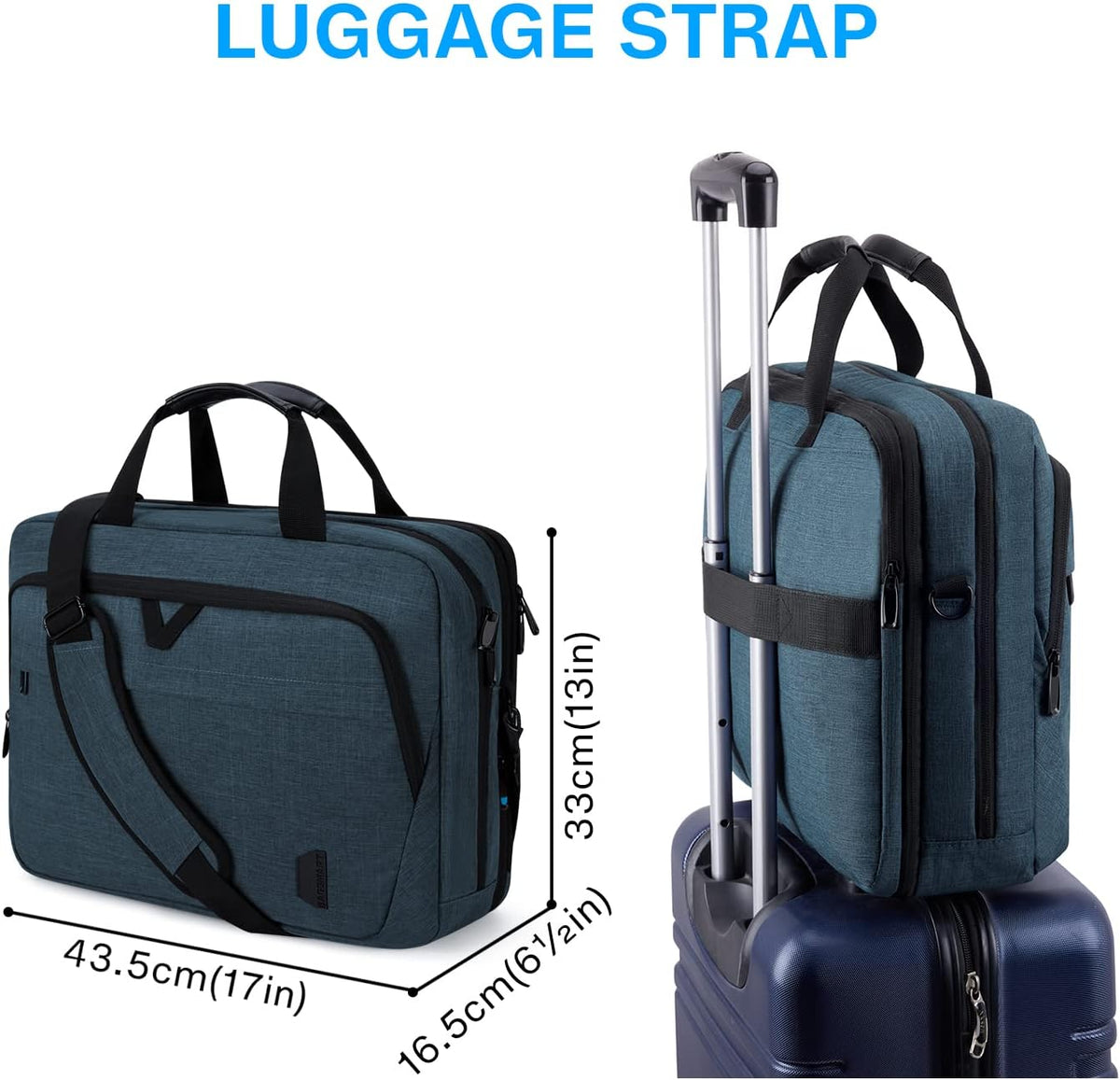 17.3 Inch Laptop Bag Expandable Computer Bag Briefcase, Black | Men Women Laptop Shoulder Bag,Work Bag Business Travel Office