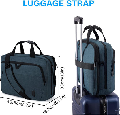 17.3 Inch Laptop Bag Expandable Computer Bag Briefcase, Black | Men Women Laptop Shoulder Bag,Work Bag Business Travel Office