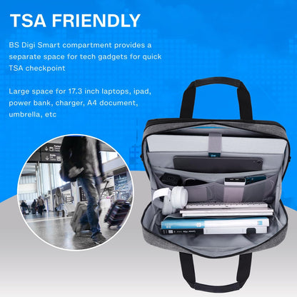 17.3 Inch Laptop Bag Expandable Computer Bag Briefcase, Black | Men Women Laptop Shoulder Bag,Work Bag Business Travel Office