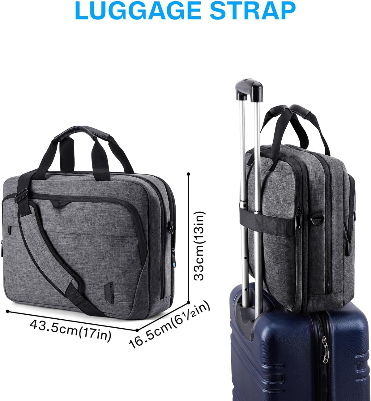 17.3 Inch Laptop Bag Expandable Computer Bag Briefcase, Black | Men Women Laptop Shoulder Bag,Work Bag Business Travel Office
