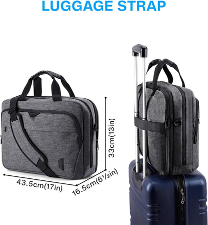 17.3 Inch Laptop Bag Expandable Computer Bag Briefcase, Black | Men Women Laptop Shoulder Bag,Work Bag Business Travel Office