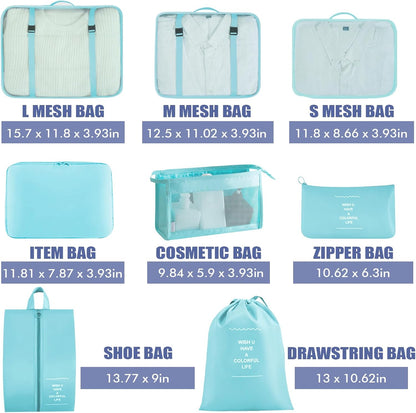 Packing Cubes 8 Set Travel Essentials for Carry on Luggage Organizers Bag Packing Cubes for Suitcases Travel Accessories (Beige)