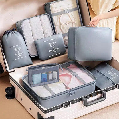 Packing Cubes 8 Set Travel Essentials for Carry on Luggage Organizers Bag Packing Cubes for Suitcases Travel Accessories (Beige)