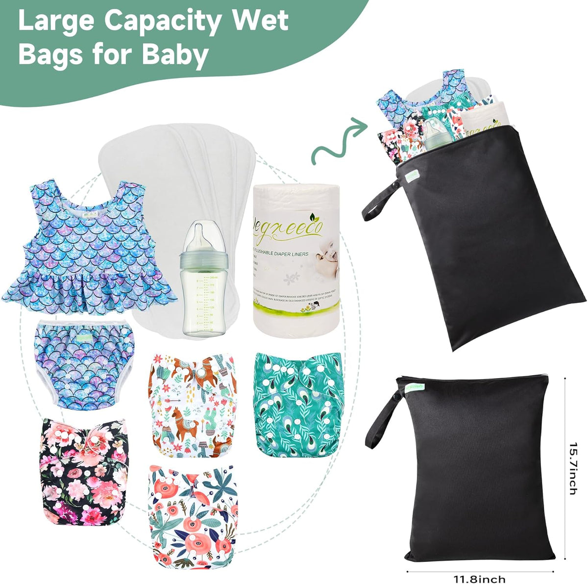 Wet Dry Bag for Baby Swimsuit, Small Wet Dry Bag for Clothes Diaper and Breast Pump Parts, Large Baby bag for Travel,Gym Clothes,Beach,Pool,Extra Clothes (Checkerboard,3 Pack)