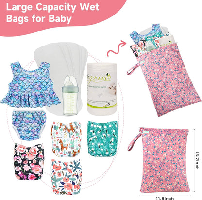 Wet Dry Bag for Baby Swimsuit, Small Wet Dry Bag for Clothes Diaper and Breast Pump Parts, Large Baby bag for Travel,Gym Clothes,Beach,Pool,Extra Clothes (Checkerboard,3 Pack)