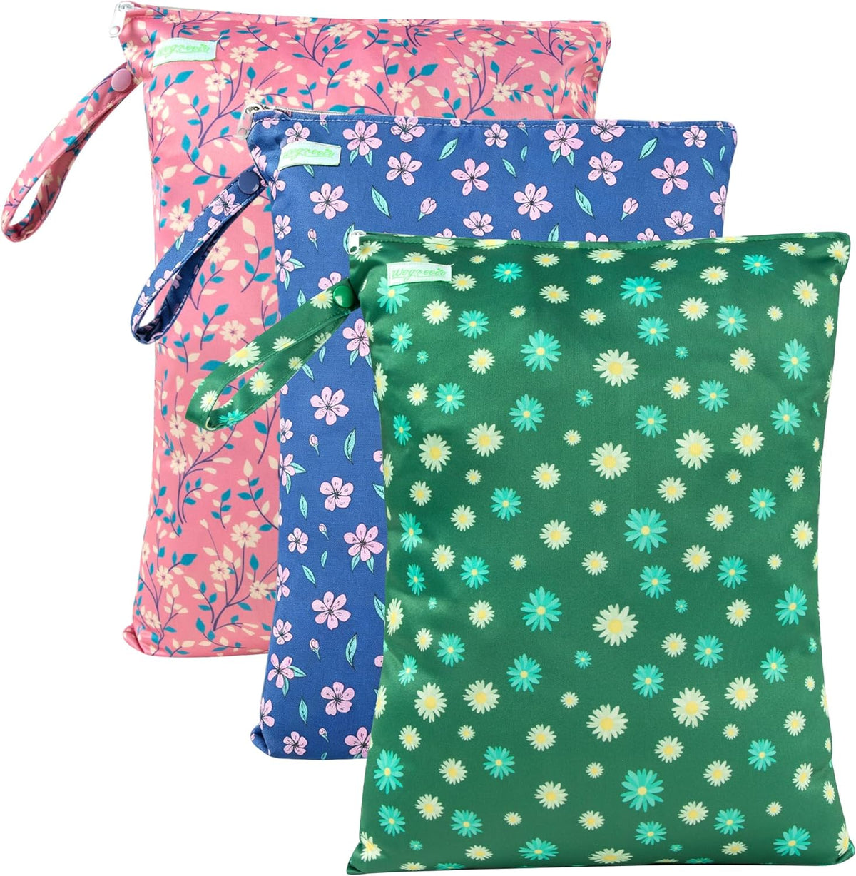Wet Dry Bag for Baby Swimsuit, Small Wet Dry Bag for Clothes Diaper and Breast Pump Parts, Large Baby bag for Travel,Gym Clothes,Beach,Pool,Extra Clothes (Checkerboard,3 Pack)