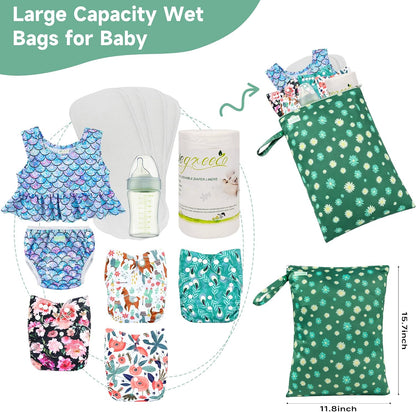 Wet Dry Bag for Baby Swimsuit, Small Wet Dry Bag for Clothes Diaper and Breast Pump Parts, Large Baby bag for Travel,Gym Clothes,Beach,Pool,Extra Clothes (Checkerboard,3 Pack)