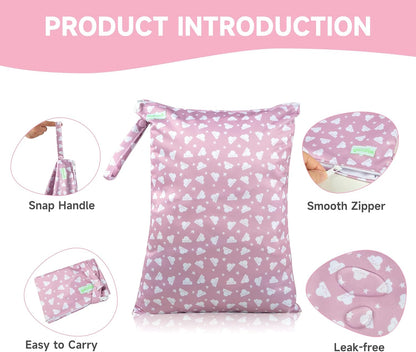 Wet Dry Bag for Baby Swimsuit, Small Wet Dry Bag for Clothes Diaper and Breast Pump Parts, Large Baby bag for Travel,Gym Clothes,Beach,Pool,Extra Clothes (Checkerboard,3 Pack)