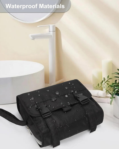Travel Hanging Toiletry Bag for Men Women Travel Kit Shaving Bag Waterproof Large Makeup Bag Wash Bag Makeup Organizer Cosmetic Case for Bathroom Shower Black