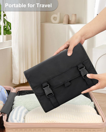 Travel Hanging Toiletry Bag for Men Women Travel Kit Shaving Bag Waterproof Large Makeup Bag Wash Bag Makeup Organizer Cosmetic Case for Bathroom Shower Black