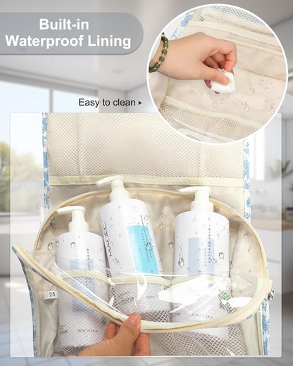 Travel Hanging Toiletry Bag for Men Women Travel Kit Shaving Bag Waterproof Large Makeup Bag Wash Bag Makeup Organizer Cosmetic Case for Bathroom Shower Black