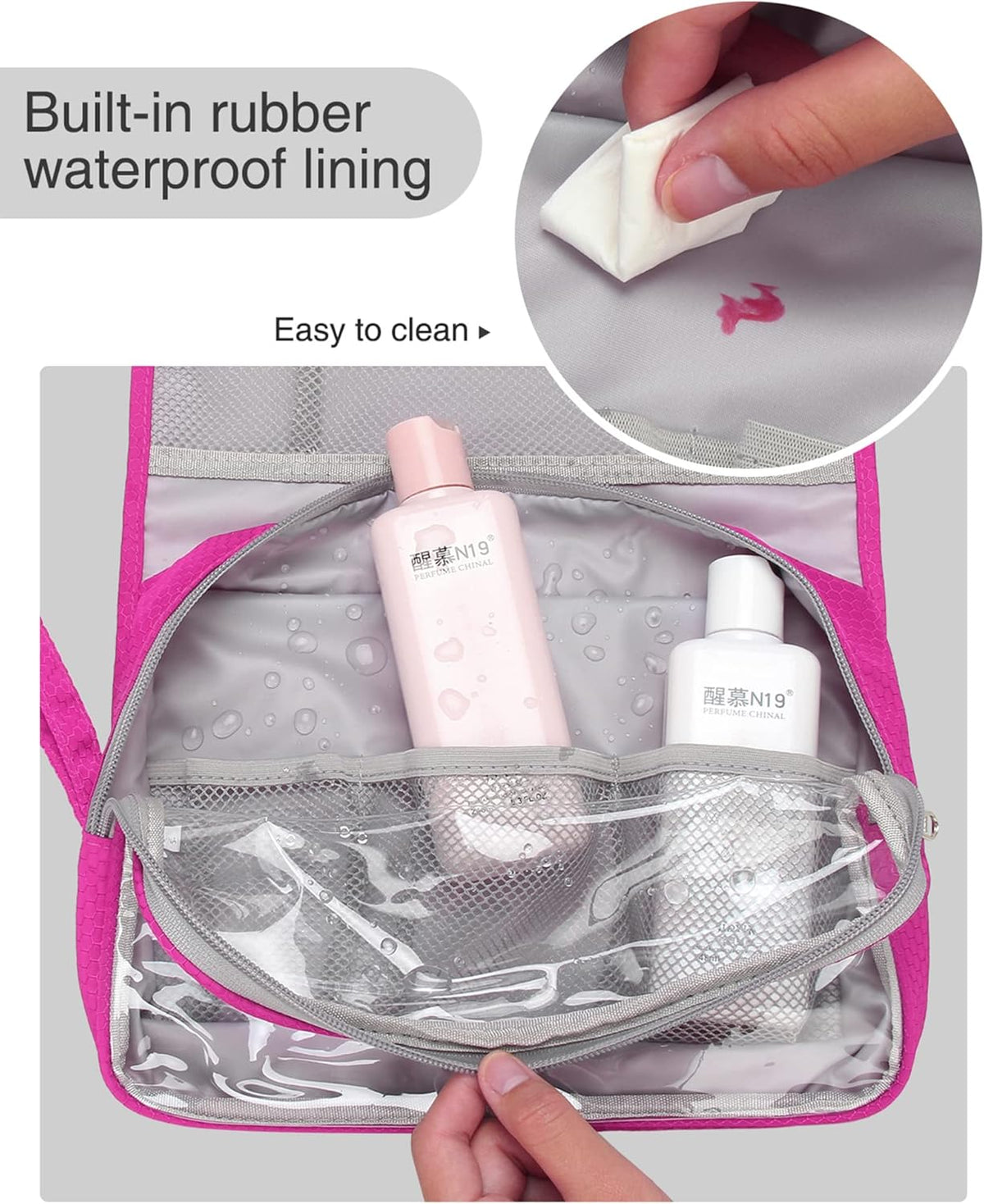Travel Hanging Toiletry Bag for Men Women Travel Kit Shaving Bag Waterproof Large Makeup Bag Wash Bag Makeup Organizer Cosmetic Case for Bathroom Shower Black