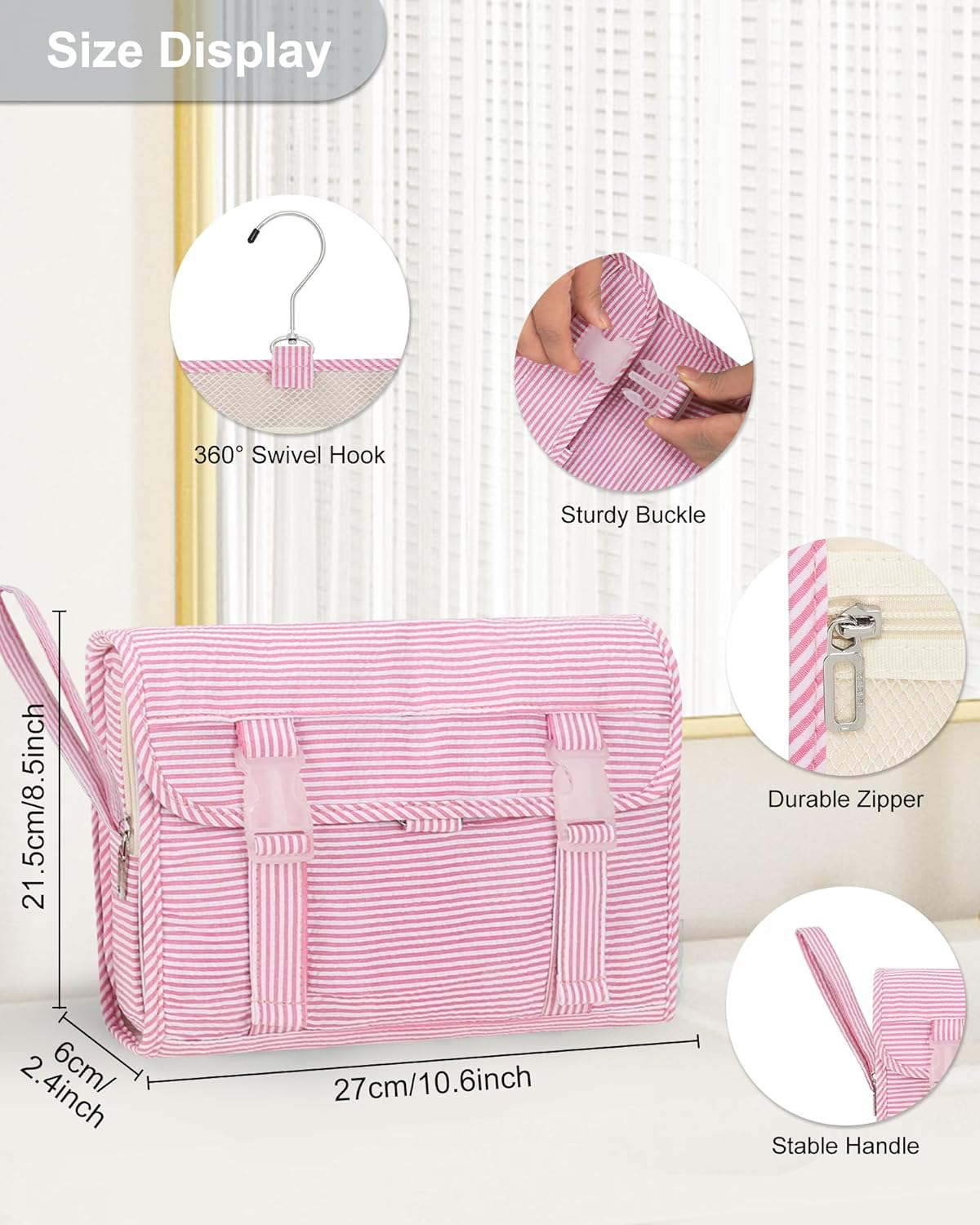 Travel Hanging Toiletry Bag for Men Women Travel Kit Shaving Bag Waterproof Large Makeup Bag Wash Bag Makeup Organizer Cosmetic Case for Bathroom Shower Black