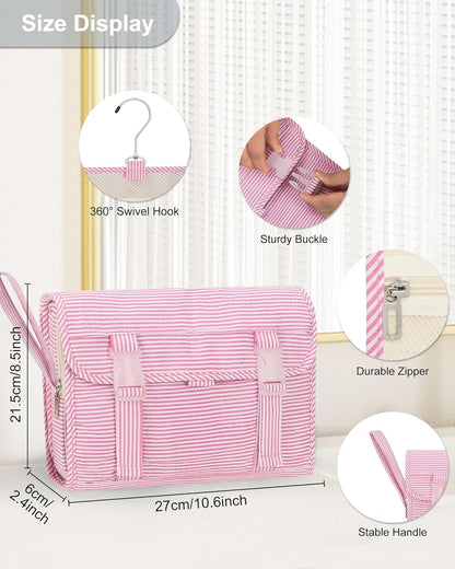 Travel Hanging Toiletry Bag for Men Women Travel Kit Shaving Bag Waterproof Large Makeup Bag Wash Bag Makeup Organizer Cosmetic Case for Bathroom Shower Black