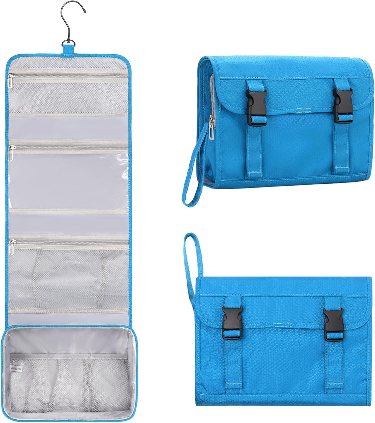 Travel Hanging Toiletry Bag for Men Women Travel Kit Shaving Bag Waterproof Large Makeup Bag Wash Bag Makeup Organizer Cosmetic Case for Bathroom Shower Black