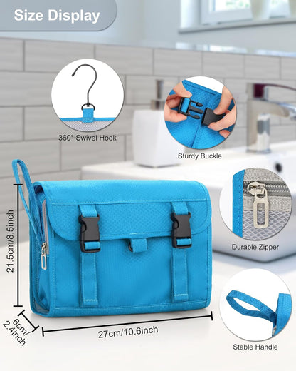 Travel Hanging Toiletry Bag for Men Women Travel Kit Shaving Bag Waterproof Large Makeup Bag Wash Bag Makeup Organizer Cosmetic Case for Bathroom Shower Black