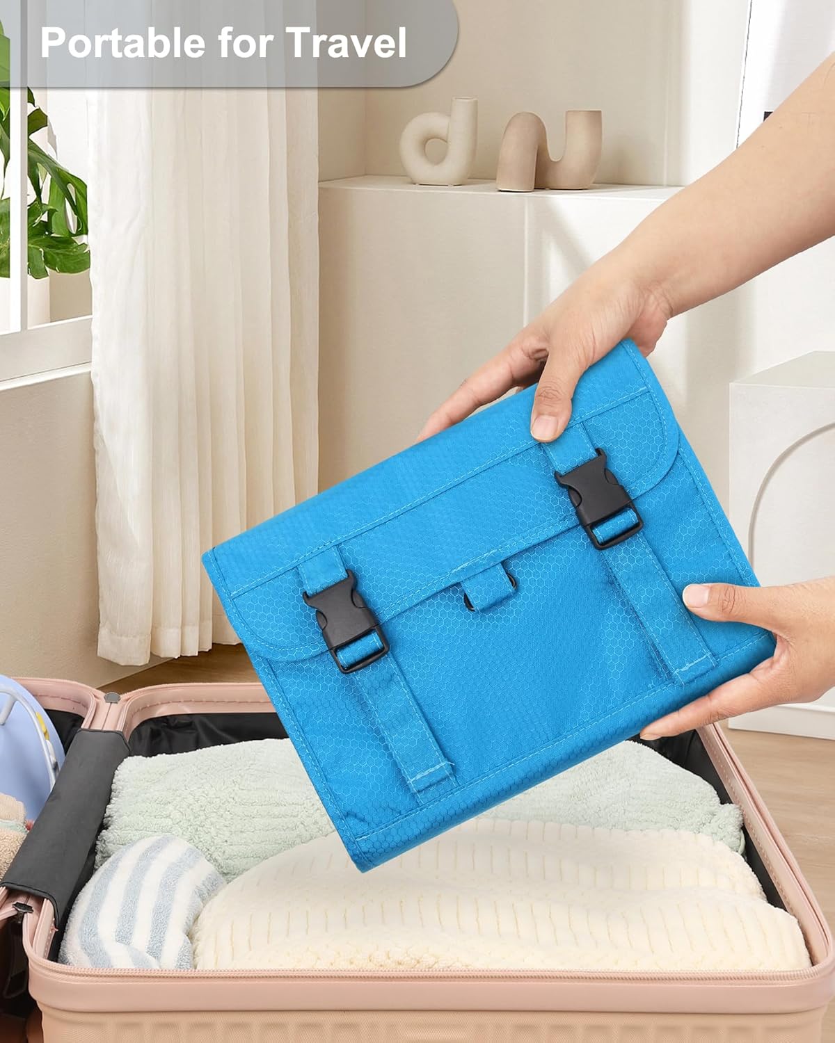 Travel Hanging Toiletry Bag for Men Women Travel Kit Shaving Bag Waterproof Large Makeup Bag Wash Bag Makeup Organizer Cosmetic Case for Bathroom Shower Black