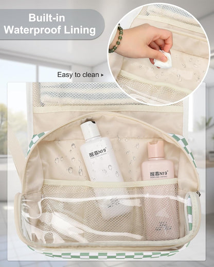 Travel Hanging Toiletry Bag for Men Women Travel Kit Shaving Bag Waterproof Large Makeup Bag Wash Bag Makeup Organizer Cosmetic Case for Bathroom Shower Black