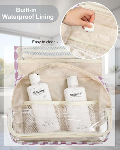 Travel Hanging Toiletry Bag for Men Women Travel Kit Shaving Bag Waterproof Large Makeup Bag Wash Bag Makeup Organizer Cosmetic Case for Bathroom Shower Black