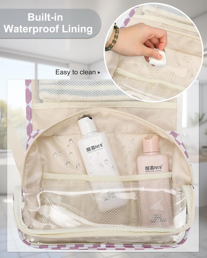 Travel Hanging Toiletry Bag for Men Women Travel Kit Shaving Bag Waterproof Large Makeup Bag Wash Bag Makeup Organizer Cosmetic Case for Bathroom Shower Black