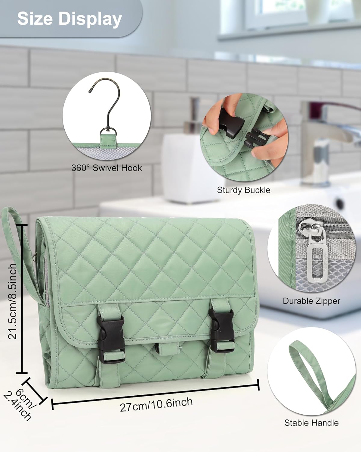 Travel Hanging Toiletry Bag for Men Women Travel Kit Shaving Bag Waterproof Large Makeup Bag Wash Bag Makeup Organizer Cosmetic Case for Bathroom Shower Black
