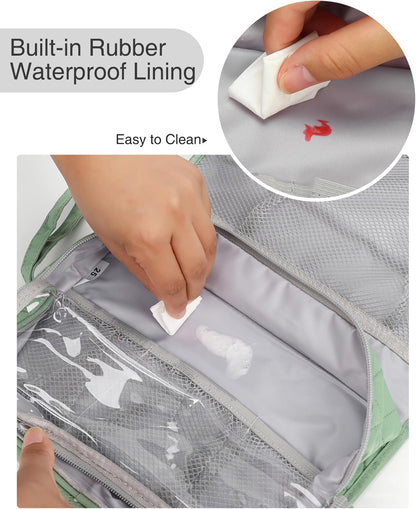 Travel Hanging Toiletry Bag for Men Women Travel Kit Shaving Bag Waterproof Large Makeup Bag Wash Bag Makeup Organizer Cosmetic Case for Bathroom Shower Black