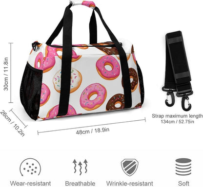 Duffel Bag for Travel Gym Weekender Overnight Trip Adjustable Shoulder Strap Simple Style