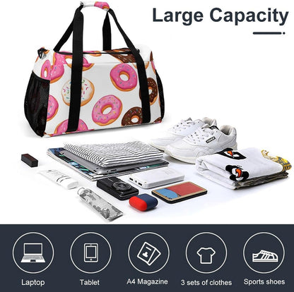 Duffel Bag for Travel Gym Weekender Overnight Trip Adjustable Shoulder Strap Simple Style