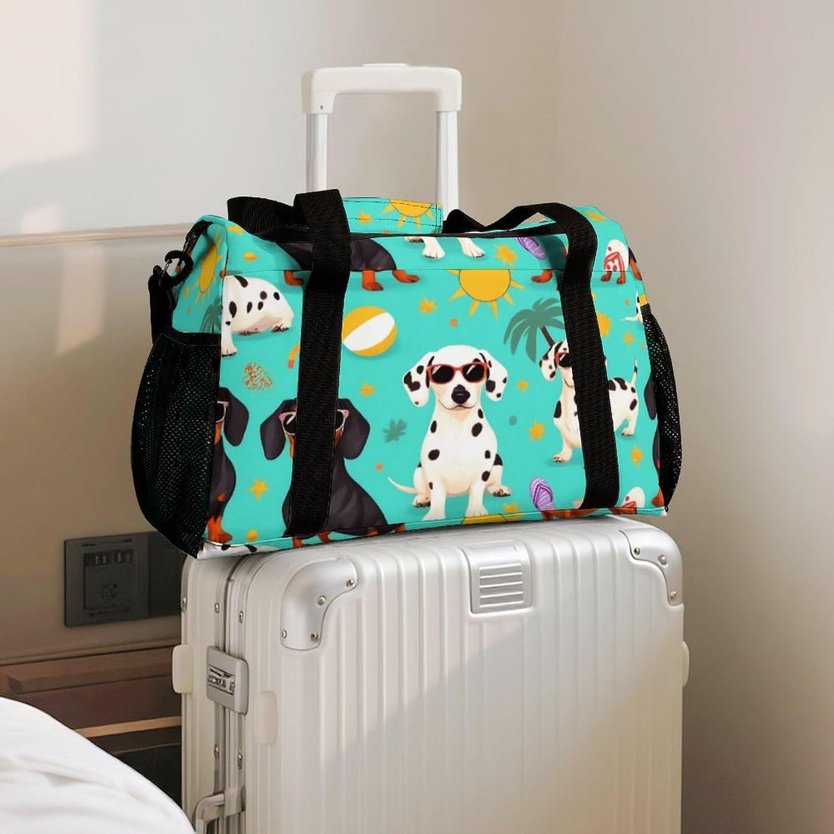 Duffel Bag for Travel Gym Weekender Overnight Trip Adjustable Shoulder Strap Simple Style