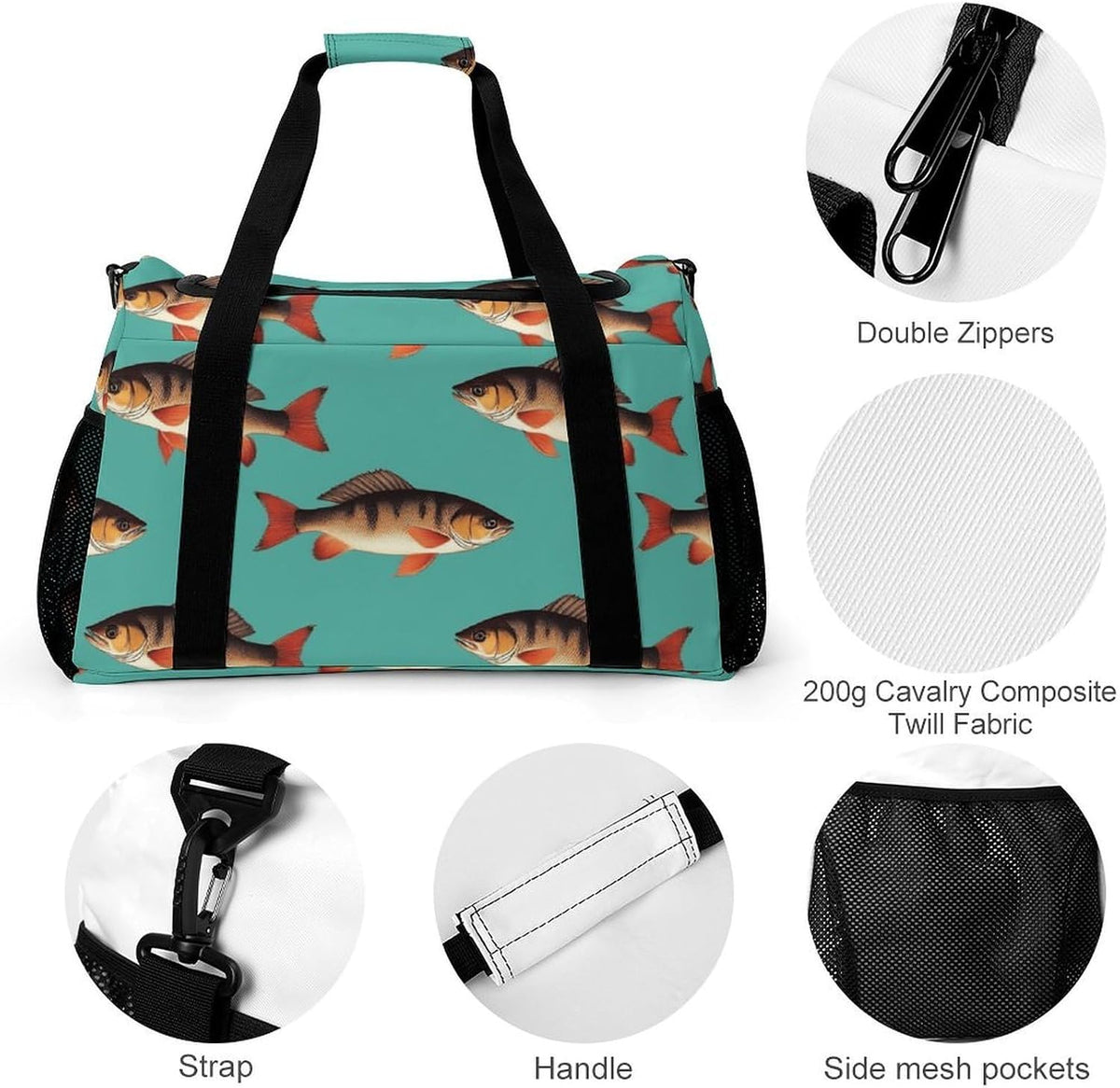 Duffel Bag for Travel Gym Weekender Overnight Trip Adjustable Shoulder Strap Simple Style