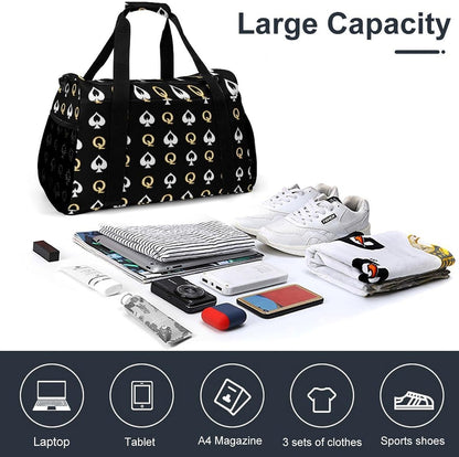 Duffel Bag for Travel Gym Weekender Overnight Trip Adjustable Shoulder Strap Simple Style