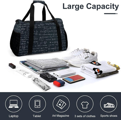 Duffel Bag for Travel Gym Weekender Overnight Trip Adjustable Shoulder Strap Simple Style