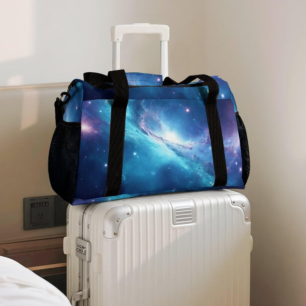 Duffel Bag for Travel Gym Weekender Overnight Trip Adjustable Shoulder Strap Simple Style