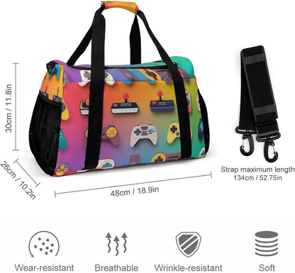 Duffel Bag for Travel Gym Weekender Overnight Trip Adjustable Shoulder Strap Simple Style
